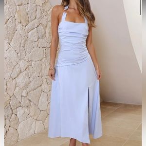 HELLO MOLLY Maxi Halter Dress - Blue.